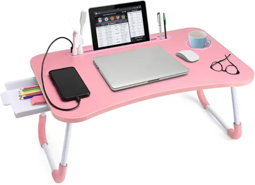 Vista 10 de Slendor Escritorio de cama para portátil y escritura con almacenamiento Negro