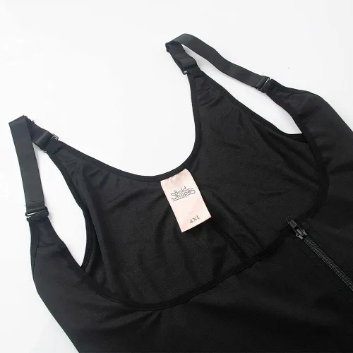 Vista 5 de Faja moldeadora de cuerpo para mujer (negro) - Body sin costuras - Cierre de cremallera muslo adelgazante moldeador de cuerpo (S - 10XL)