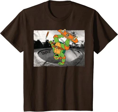 Vista 7 de Teenage Mutant Ninja Turtles Michelangelo - Camiseta de patinaje, Negro, S