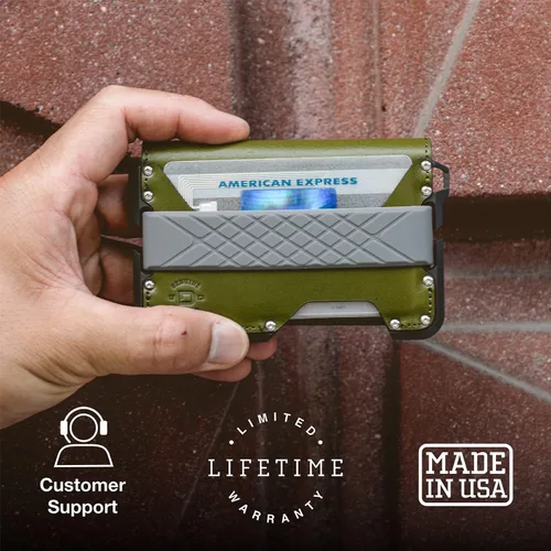 Vista 6 de Dango D01 Dapper EDC Wallet - Hecho en Estados Unidos - Cuero genuino, aluminio CNC y bloqueo RFID