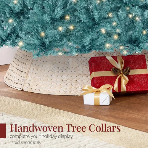 Vista 19 de Best Choice Products Árbol de Navidad azul bebé preiluminado de 6 pies, decoración navideña artificial completa con 947 puntas de rama, 250 luces