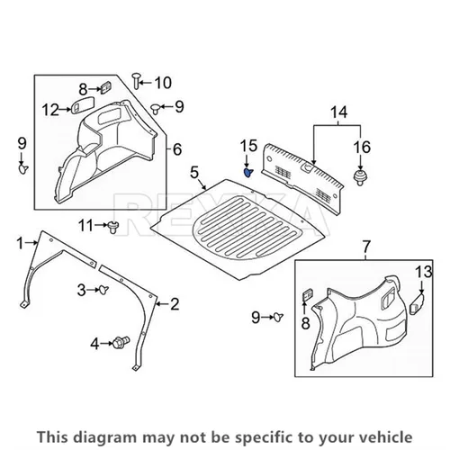 Vista 6 de Rexka 20 clips de retención para embellecimiento interior para panel de puerta, compatible con Hyundai 82315-2W000 Santa Fe Sonata (paquete de 30)