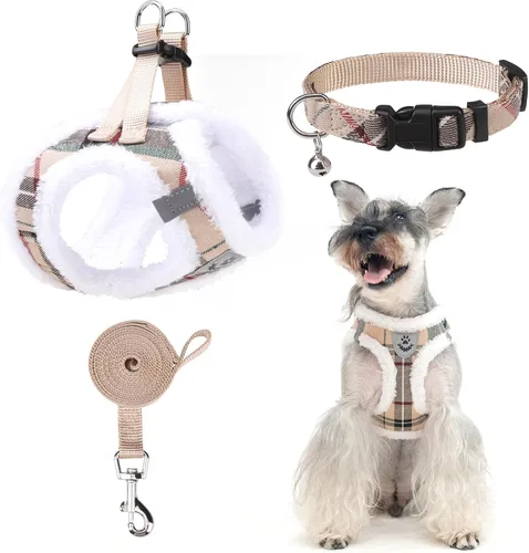 Vista 29 de EXPAWLORER Arnés para cachorros de otoño de Acción de Gracias - Collar y correa para perro - Arnés de chaleco para perros pequeños de malla suave