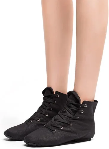 Vista 4 de MSMAX Zapatos de botas de jazz para mujer, zapatos de personaje para mujer, botines para hombre