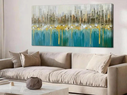 Vista 10 de Ardemy Arte de pared de barco de velero, arte abstracto azul con textura náutica, pintura costera grande para sala de estar, dormitorio, oficina