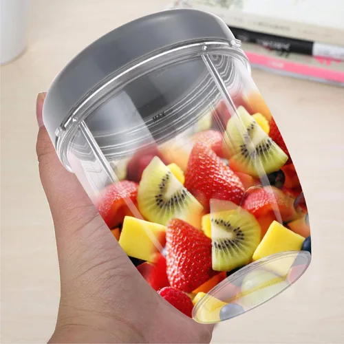 Vista 6 de Vasos de licuadora de repuesto para licuadora Nutribullet de 18 onzas con tapa, compatible con Nutribullet 600 W 900 W licuadora exprimidor