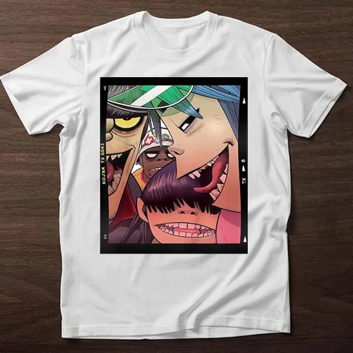 Vista 3 de Camisas de manga corta para hombre y mujer con cuello redondo y gráfico de algodón, color negro