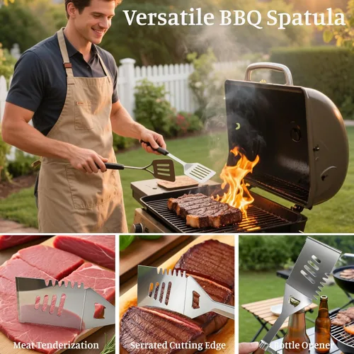 Vista 4 de Juego de 7 piezas, herramientas de parrilla para utensilios de parrilla al aire libre, accesorios para barbacoa