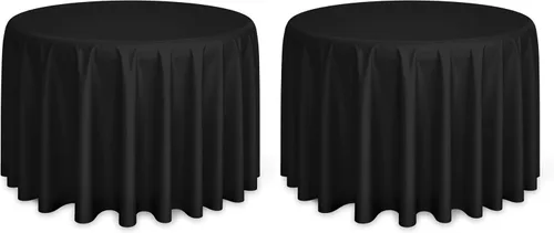 Vista 28 de Lann's Linens - Mantel redondo premium de 70 pulgadas para bodas/banquetes/restaurantes - Mantel de tela de poliéster - Azul bebé