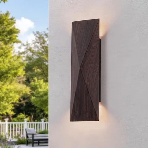 Vista 14 de Luces de pared doradas hechas a mano para exteriores, de 10 pulgadas, luces LED de pared para patio, accesorios de iluminación exterior Oro hecho a