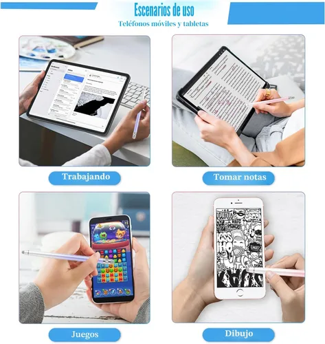 Vista 8 de Bopomofo 2 piezas de lápices capacitivos para pantallas táctiles, Lápiz capacitivo para iPhone/iPad/Tablet Android/Microsoft Surface, Compatible