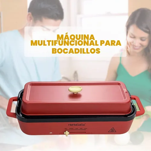Vista 7 de Plancha eléctrica multifuncional con parrilla eléctrica antiadherente para hornear con 3 sartenes intercambiables para takoyaki, cake pop/ mini