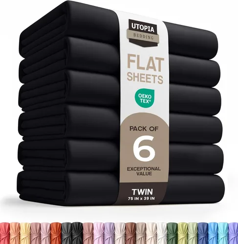 Vista 67 de Utopia Bedding Sábana encimera – 1 paquete (individual, beige) – Tela de microfibra suave cepillada – Sábana superior resistente al encogimiento y a