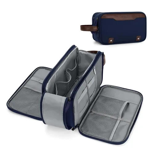 Vista 12 de Bolsa de aseo Wedama para hombres, bolsa de aseo colgante de viaje para viajes de negocios, natación, camping, Negro, M, Classic