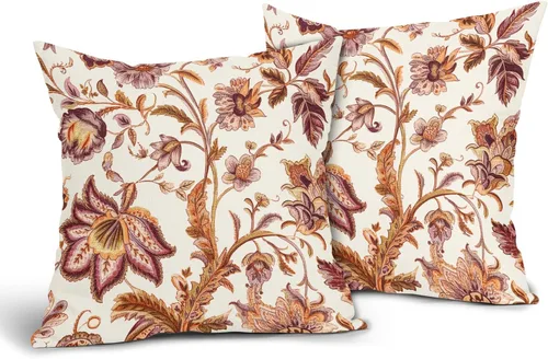 Vista 8 de Sweetshow Juego de 2 fundas de almohada florales vintage de 16 x 16 pulgadas, fundas de almohada florales negras y grises, fundas de almohada