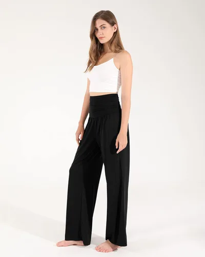 Vista 5 de ODODOS Pantalones Palazzo de pierna ancha para mujer con bolsillos ligeros sueltos cómodos casuales pantalones de pijama de 2830 pulgadas32 pulgadas