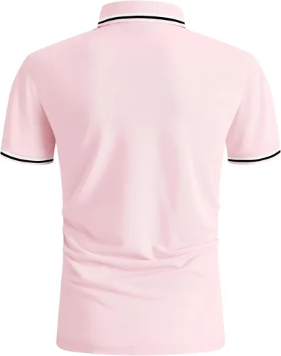 Vista 3 de GEEK LIGHTING Polo para hombre de manga corta con cuello casual de golf