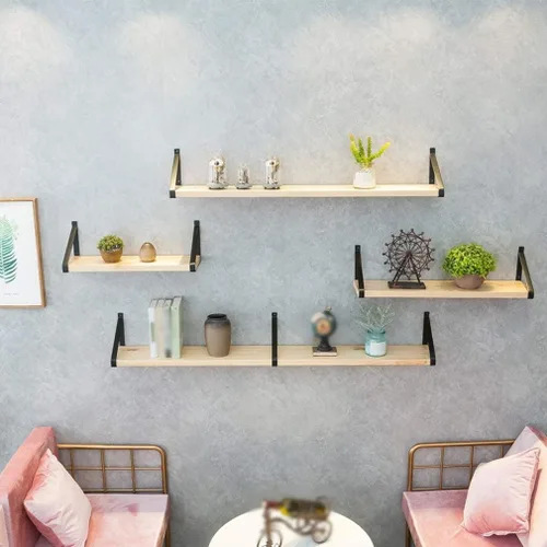 Vista 8 de Creative Load-Bearing - Soportes para estante de pared de hierro forjado con forma de triángulo, de madera, para sala de estar, TV, estantería