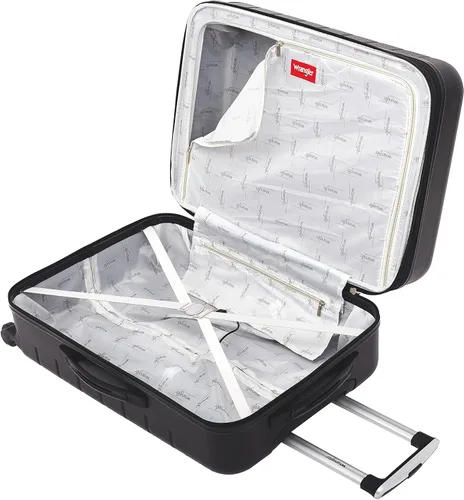Vista 5 de Wrangler - Juego de piezas de equipaje inteligente con portavasos y puerto USB, Negro