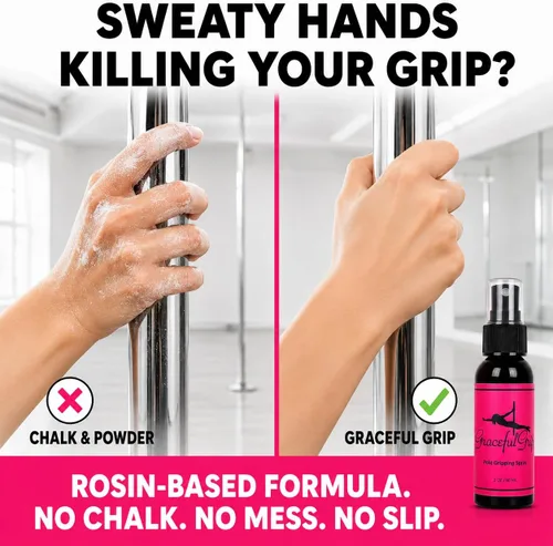Vista 3 de Spray de agarre para poste: agarre de mano a base de colofonia para baile de poste, solución de agarre de poste para manos secas para entrenamiento
