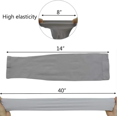 Vista 4 de LiXiongBao 4 pares de mangas de protección solar UV, UPF 50 manga de compresión deportiva refrescante para mujeres, hombres y adolescentes, suave