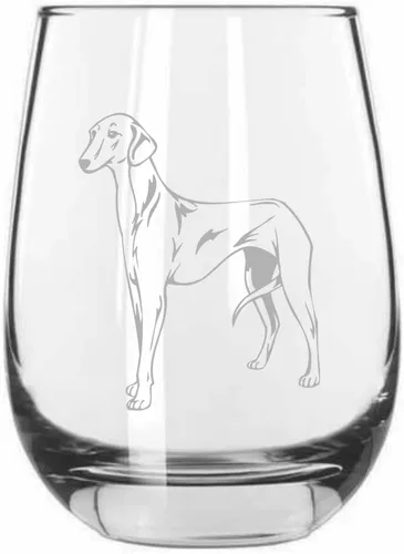 Vista 260 de Shar Pei (chino) - Vaso de vino sin tallo grabado para perro, 15.25 onzas