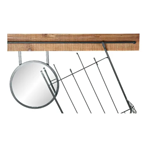 Vista 3 de Espejo de pared DKD Home Decor Negro Metal Abeto Espejo (80 x 15 x 20 cm)