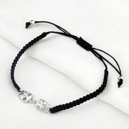 Vista 6 de KUIYAI Pulsera de macramé con máscara de drama, máscara de tragedia, regalo para actriz y actriz