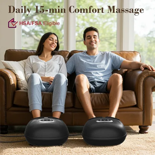 Vista 8 de CuPiLo - Masajeador shiatsu de pies con calor, elegible para FSA y HSA, vibración y presión ajustable para fascitis plantar, neuropatía, regalo