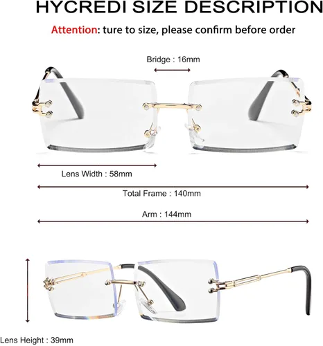 Vista 37 de Gafas de sol rectangulares para hombres/mujeres, gafas de sol pequeñas sin montura cuadrada