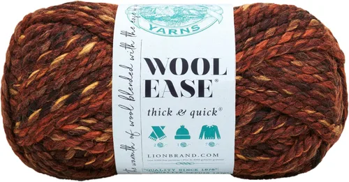 Vista 152 de Lion Brand Yarn - Ovillo de lana Wool-Ease Thick & Quick color fuerza aérea Super Bulky Wool Acrylic Blend Fiber for Soft Hats, Sweaters, Chunky