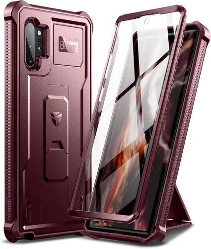 Vista 11 de Dexnor Funda para Samsung Galaxy Note 10+ Plus, [protector de pantalla y soporte integrados] Protección de grado militar de servicio pesado a prueba