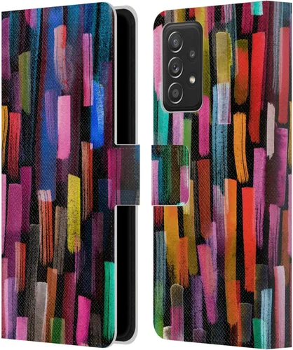 Vista 235 de Head Case Designs Officially Licensed Ninola Brushstrokes Black Summer Patterns Leather Wallet Case Compatible with Samsung Galaxy A07 4G