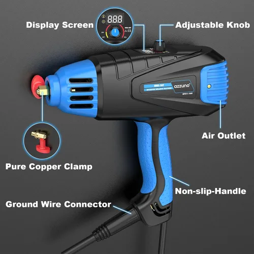 Vista 6 de AZZUNO Máquina de soldadura de arco de mano de 110 V, pistola soldadora portátil de 90 A, máquina soldadora de mano con inversor IGBT para varillas