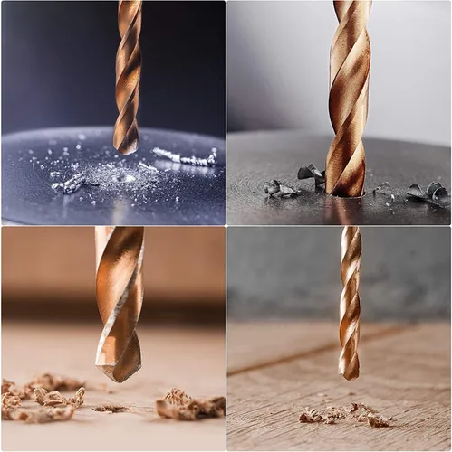 Vista 5 de Auniwaig Broca helicoidal de cobalto de vástago recto HSS de 0.276 in, longitud de broca, vástago recto completamente molido – 5% cobalto grado M35