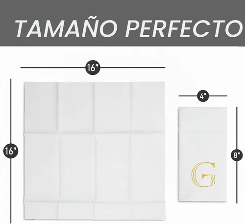 Vista 3 de Paquete de 50 servilletas con monograma con bolsillo para cubiertos, 16 x 16 pulgadas, servilletas desechables de lino con letra B, servilletas