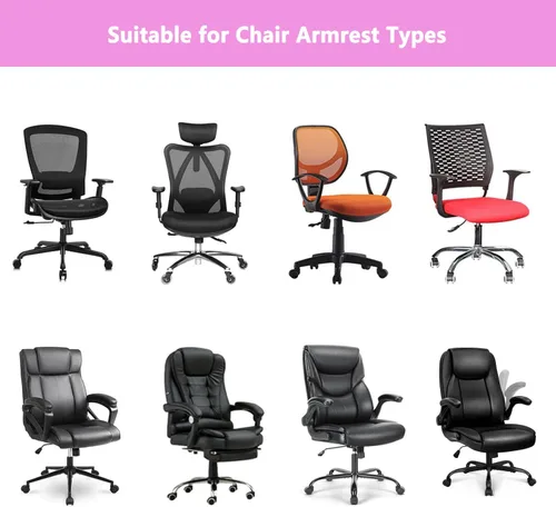 Vista 7 de Melaluxe 2 fundas de poliéster extraíbles para reposabrazos de silla de oficina (beige)