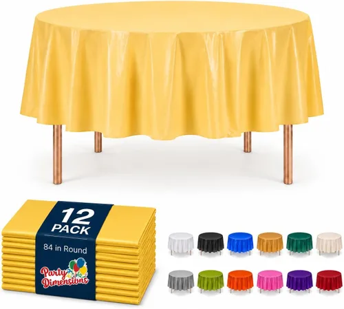 Vista 14 de Party Dimensions Mantel de plástico negro, paquete de 12 manteles rectangulares desechables de 54 x 108 pulgadas para mesas de 6 a 8 pies