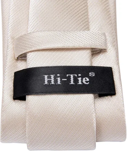 Vista 5 de Hi-Tie Corbatas de seda tejidas para hombre con bolsillo cuadrado y gemelos