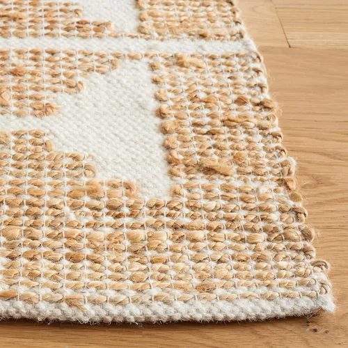 Vista 4 de SAFAVIEH Natural Fiber Collection NF511A - Alfombra de pasillo, 2 pies 3 pulgadas x 8 pies, marfil y natural, hecha a mano de yute y lana, ideal