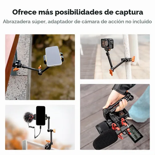 Vista 7 de K&F CONCEPT Brazo mágico de 9.8", cabezas de bola de 360° del brazo