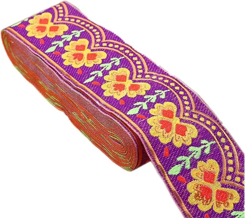 Vista 8 de Cinta jacquard de trébol bordada de trébol floral con flecos de encaje para San Patricio, decoración de disfraces de bricolaje, 2 pulgadas de ancho