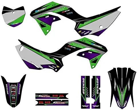 Vista 13 de Kit de base gráfica KLX 230 R Surge Black Senge 2020-2023 compatible con Kawasaki