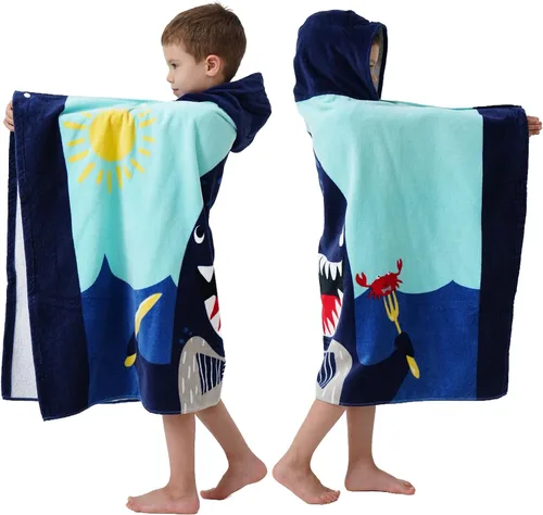 Vista 4 de Toallas de baño para niños Bavilk, toallas para niños con capucha para niñas y niños, para playa, baño, piscina, toallas de natación de 76 × 127 CM