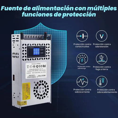 Vista 5 de Fuente de alimentación CC ajustable de 24V 600W, fuente de alimentación conmutable CA 110V/220V a CC 0-24V convertidor CC con pantalla digital LED