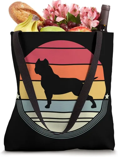 Vista 4 de American Bully Silueta Retro Vintage Perro Dueño Mujeres Hombres Bolso Tote