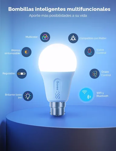 Vista 4 de Govee LED Smart Light Bulbs, 1000LM RGBWW A19 75W E26 Base 2 Pack
