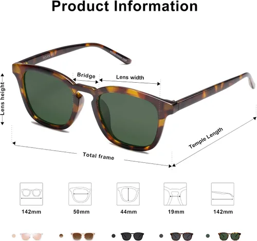Vista 5 de SOJOS Gafas de sol polarizadas para mujeres y hombres, estilo clásico vintage SJ2155