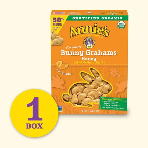 Vista 122 de Annie's Organic Chocolate Bunny Graham Snacks, 7.5 onzas