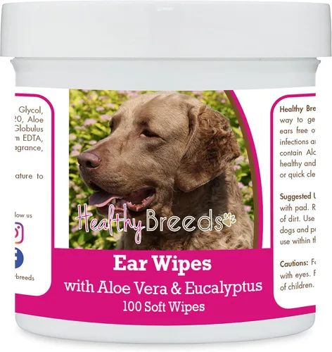 Vista 17 de Healthy Breeds Affenpinscher Toallitas de limpieza de oídos con aloe y eucalipto para perros, 100